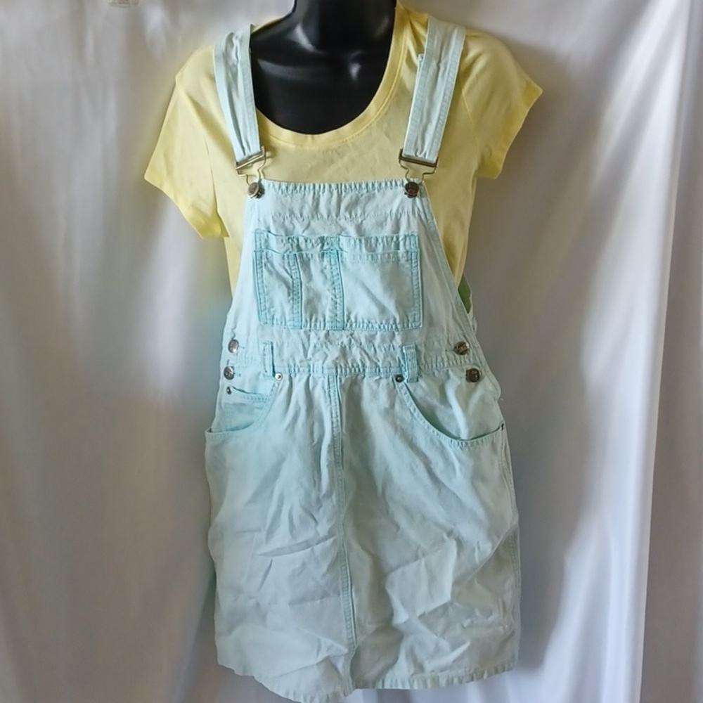 Squeeze Acid washed overalls, light wash, coverall skirt M